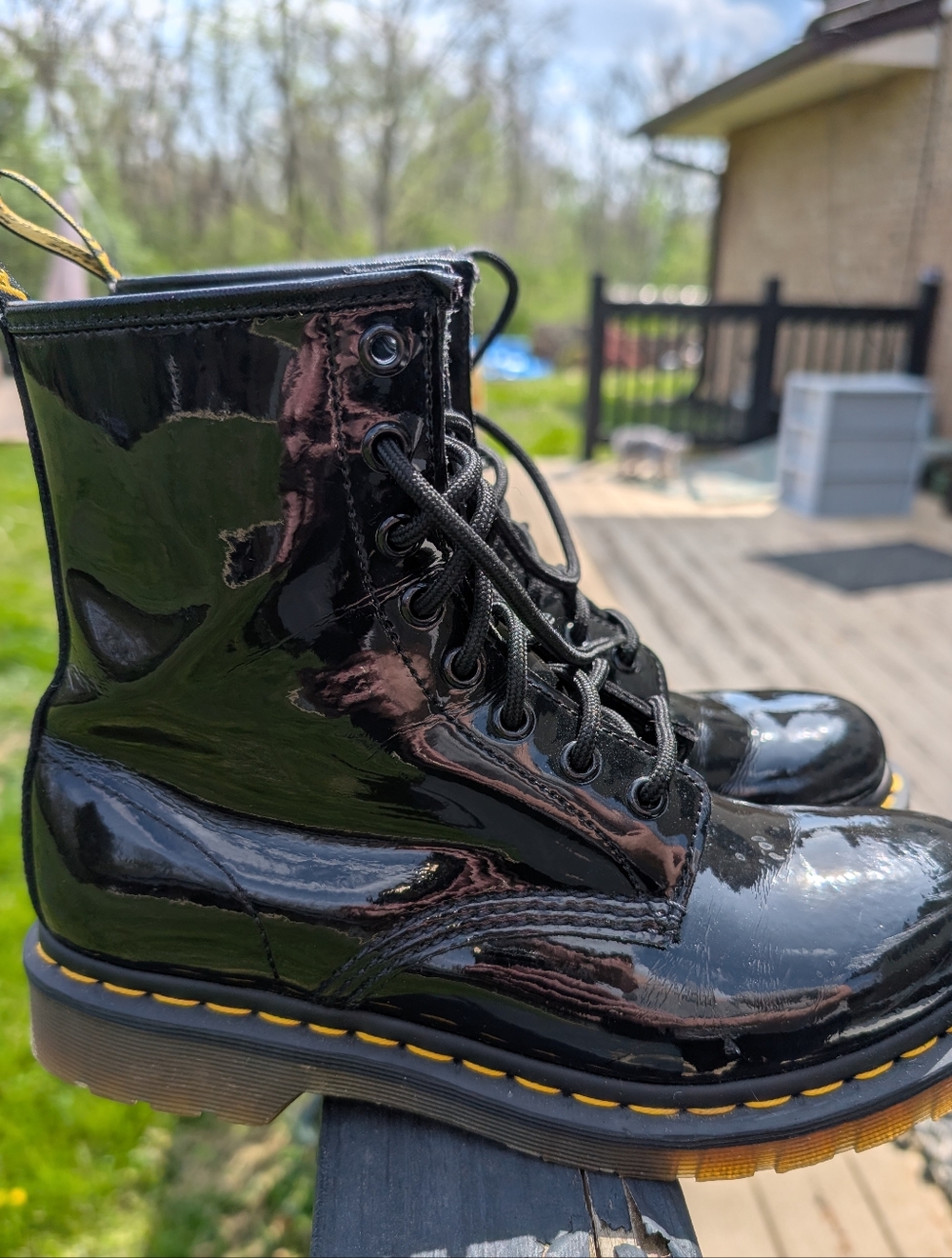 Dr. Martens Cotton Leather Lace-Up Boot - Picture 5 of 9